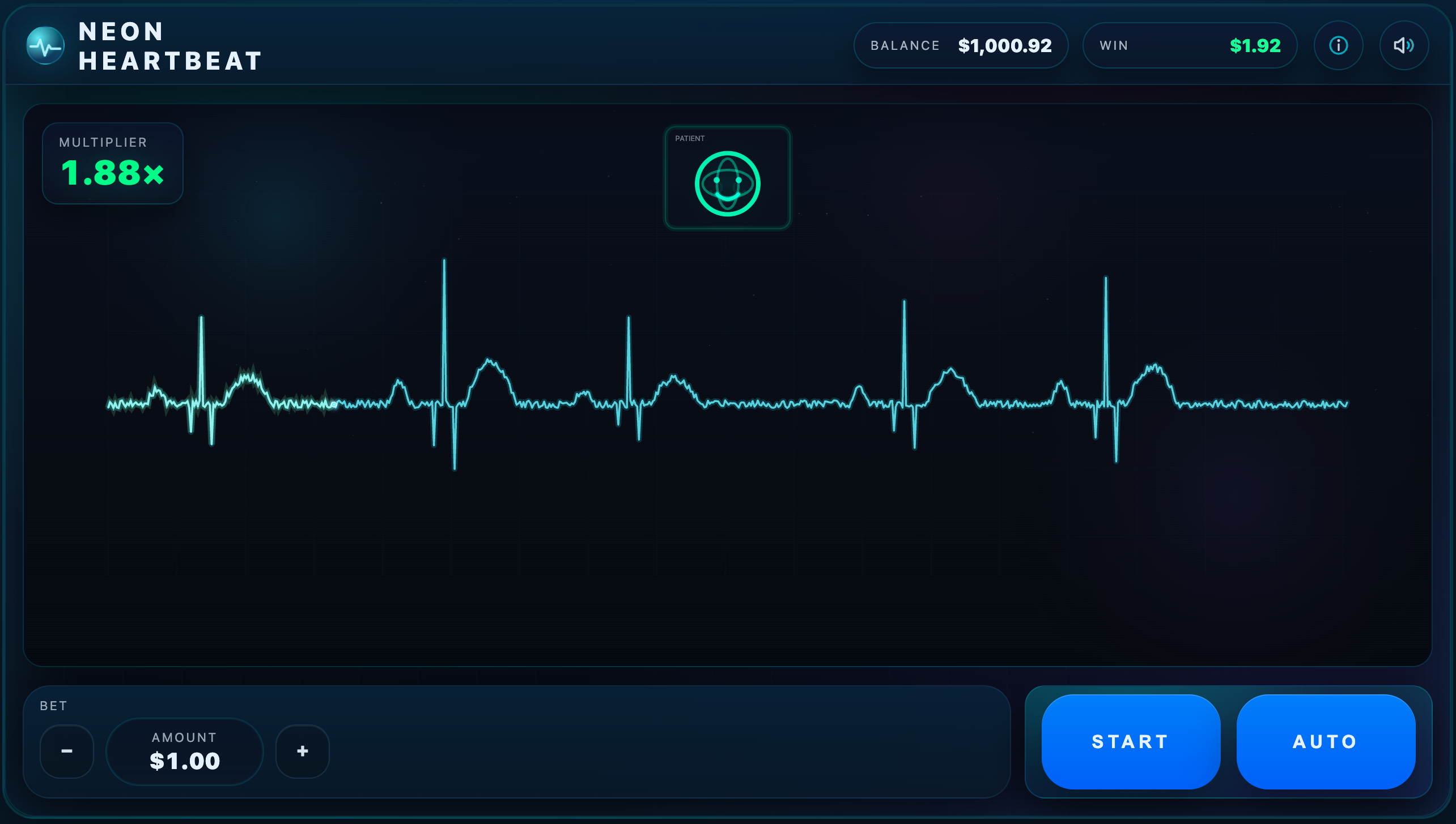Neon Heartbeat Landscape
